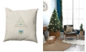 E by Design 16 Inch Off White and Teal Decorative Christmas Throw Pillow